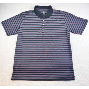 PGA Champions Tour Polo Golf Shirt Mens XXL Short Sleeve Black White Purple‎ 2XL